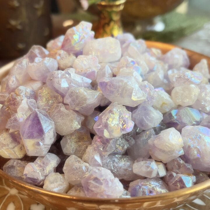 Mini Angel Aura Amethyst Cluster