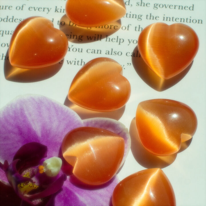 Orange Cats Eye Sacral Chakra Heart