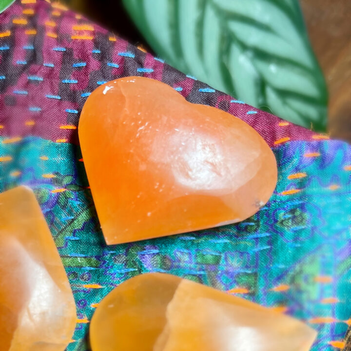 Passion and Pleasure Orange Selenite Heart