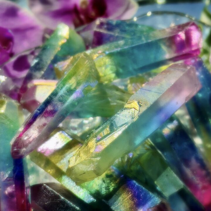 Rainbow Aura Quartz Point