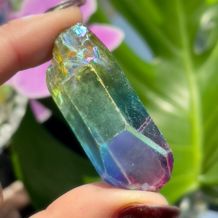 Rainbow Aura Quartz Point