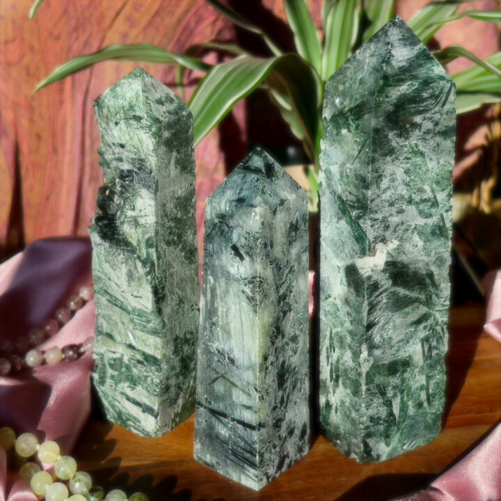 Wisdom in Love Green Tourmaline Obelisk