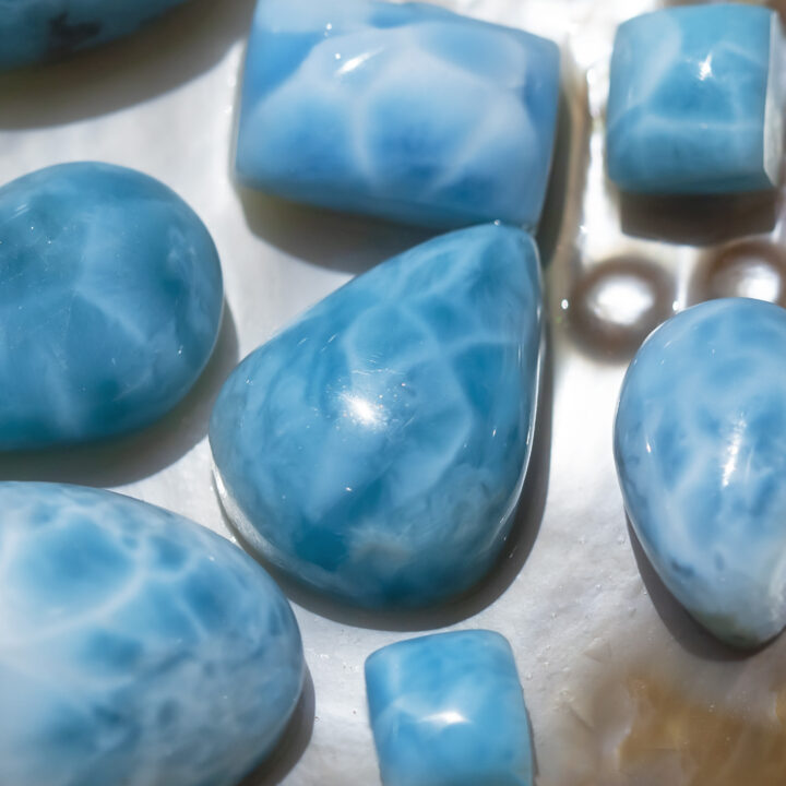 A-Grade Larimar Atlantis Stone Cabochon