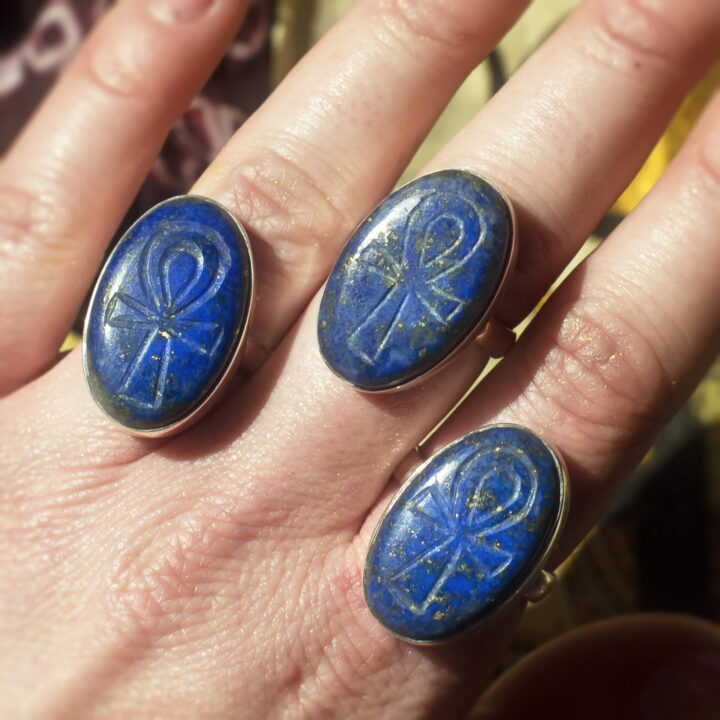 Egyptian Priestess Lapis Lazuli Ankh Ring