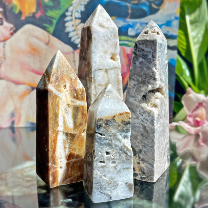 Vision and Wisdom Druzy Chalcedony Obelisk