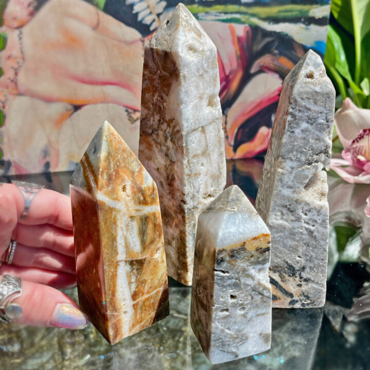 Vision and Wisdom Druzy Chalcedony Obelisk