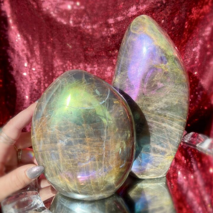 Angel Aura Black Moonstone Pillar