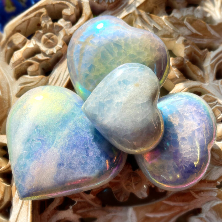 Angel Aura Blue Calcite Heart