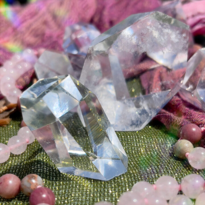 Faceted Clear Quartz Channeling Stone