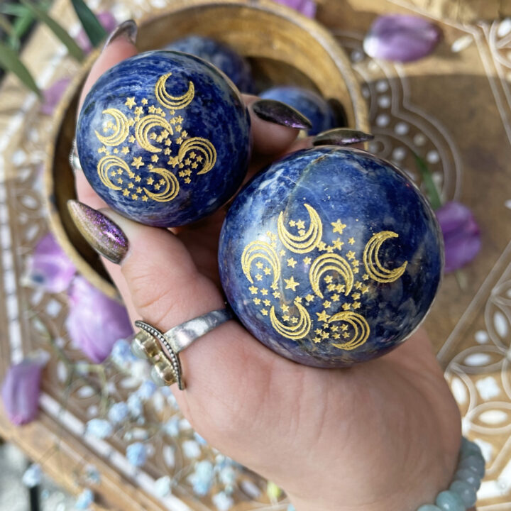 Moon and Star Sweet Dreams Sodalite Sphere