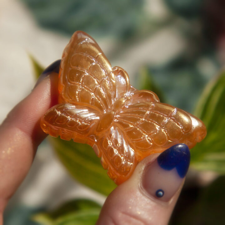 Sunset Aura Quartz Butterfly