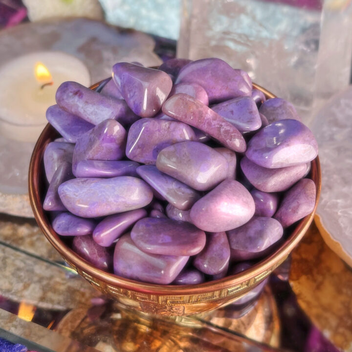 AAA-Grade Tumbled Purple Jade