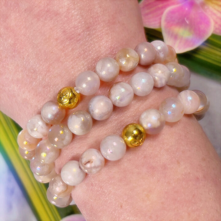 Angel Aura Flower Agate Bracelet