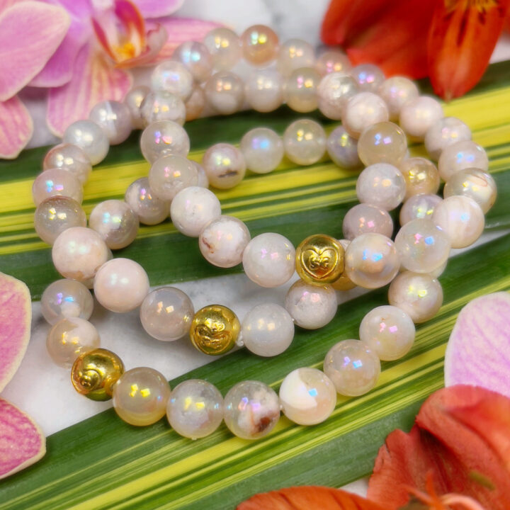 Angel Aura Flower Agate Bracelet