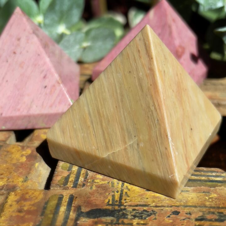 Gaia’s Love and Grounding Pink Petrified Wood Pyramid