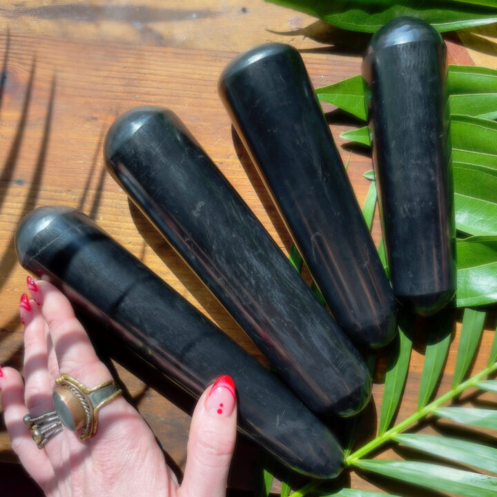 Polished Shungite Clearing Wand