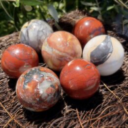 Snakeskin and Maligano Jasper Sphere Duo