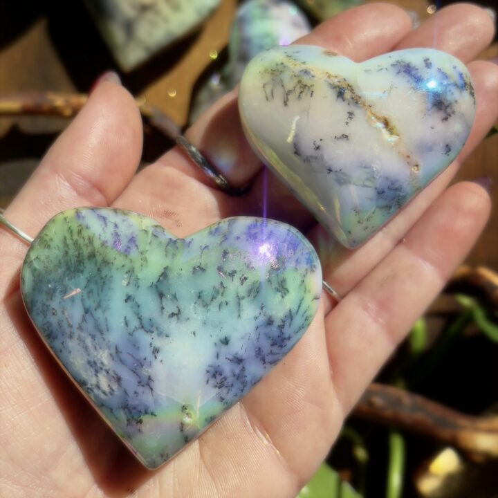 Angel Aura Dendritic Agate Heart