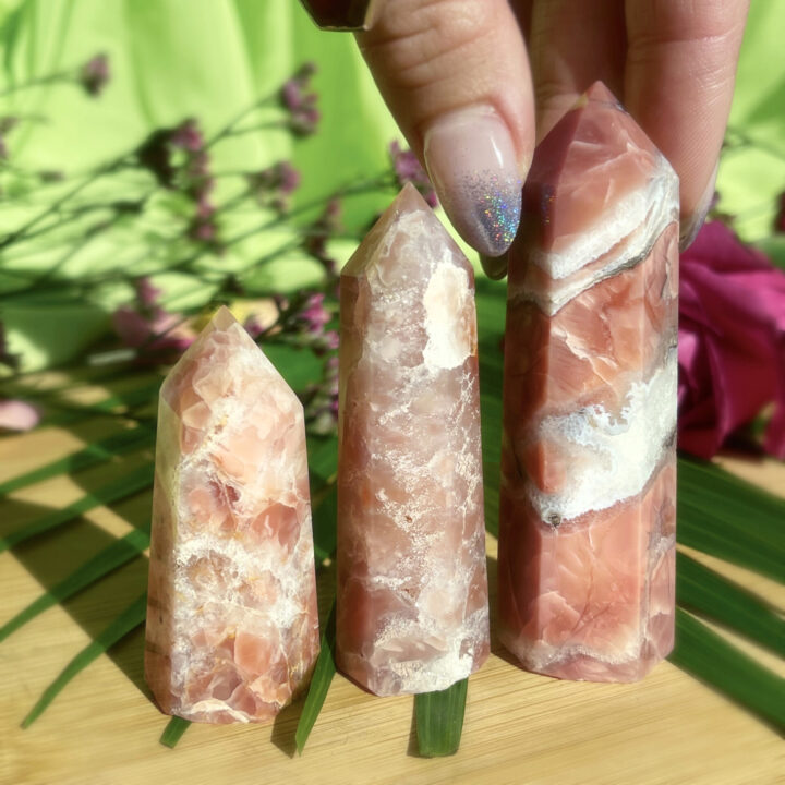 Heart Healing Pink Agate in Quartz Generator