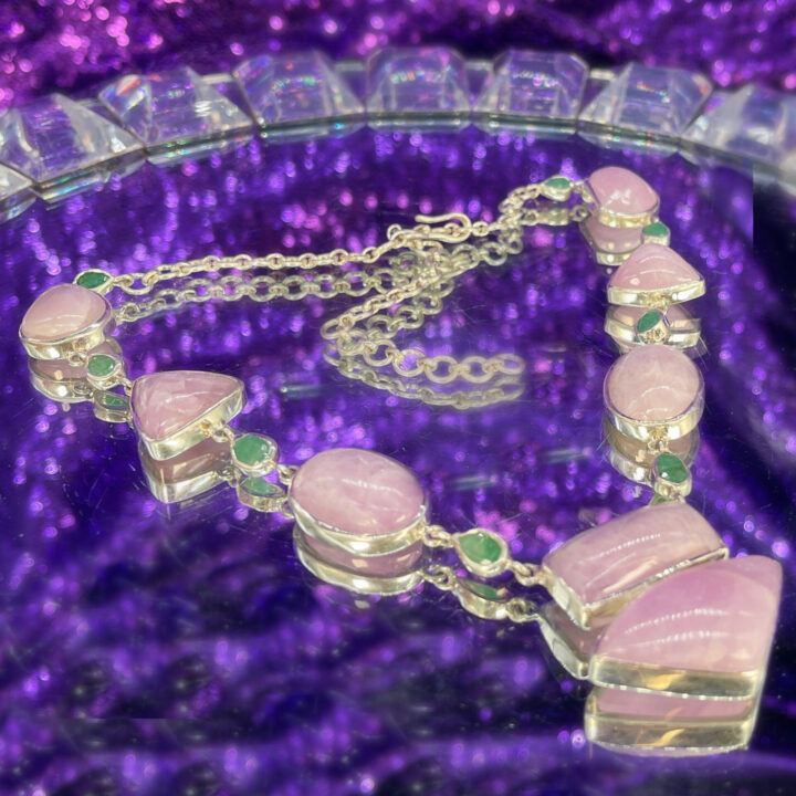 Kunzite and Emerald Necklace