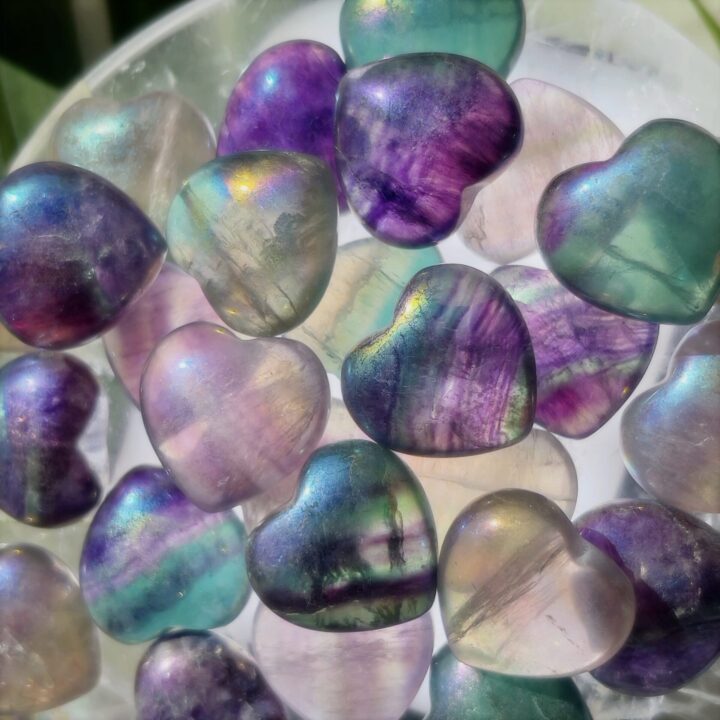 Mini Angel Aura Fluorite Heart