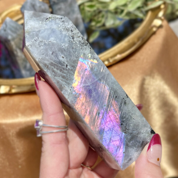 Purple Flash Labradorite Obelisk