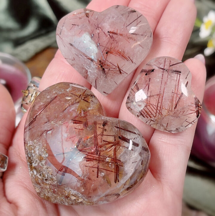 Red Rutilated Quartz Heart