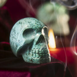 Wisdom and Reconciliation Chrysocolla Skull