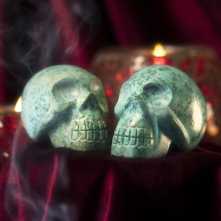 Wisdom and Reconciliation Chrysocolla Skull