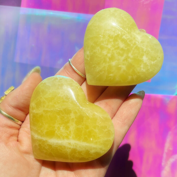 Yellow Calcite Confidence Heart