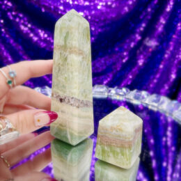 Kiwi Green Calcite Obelisk