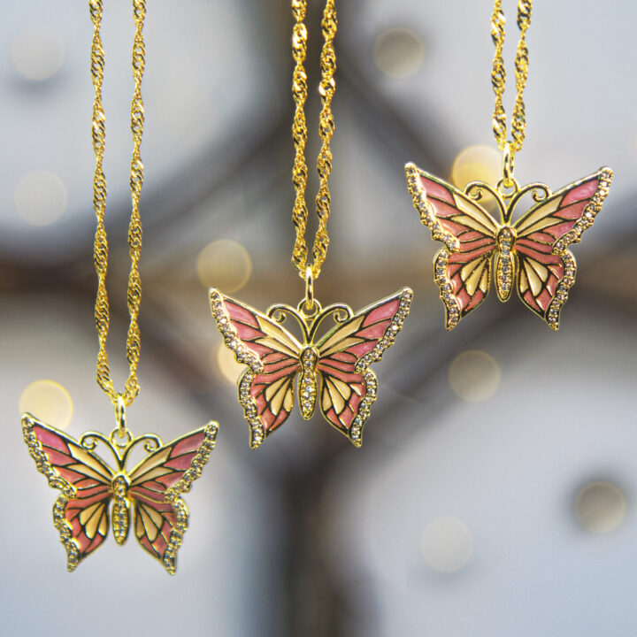 Fly Free Zircon Butterfly Pendant