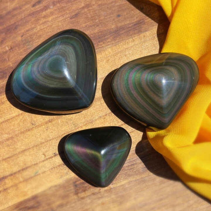 Into the Light Rainbow Obsidian Abstract Heart