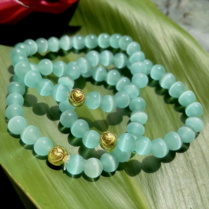 Light Blue Cats Eye Throat Chakra Bracelet