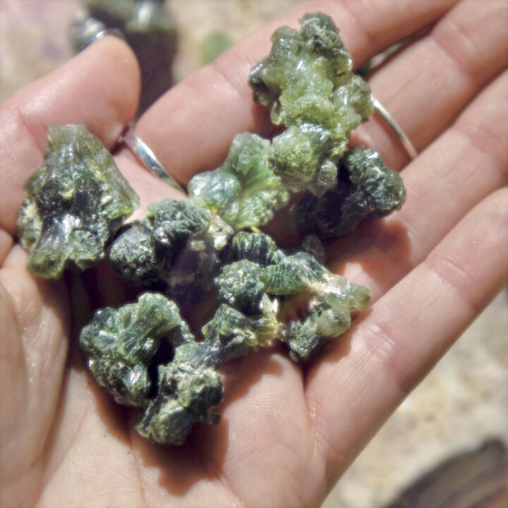 Natural Prehnite with Actinolite