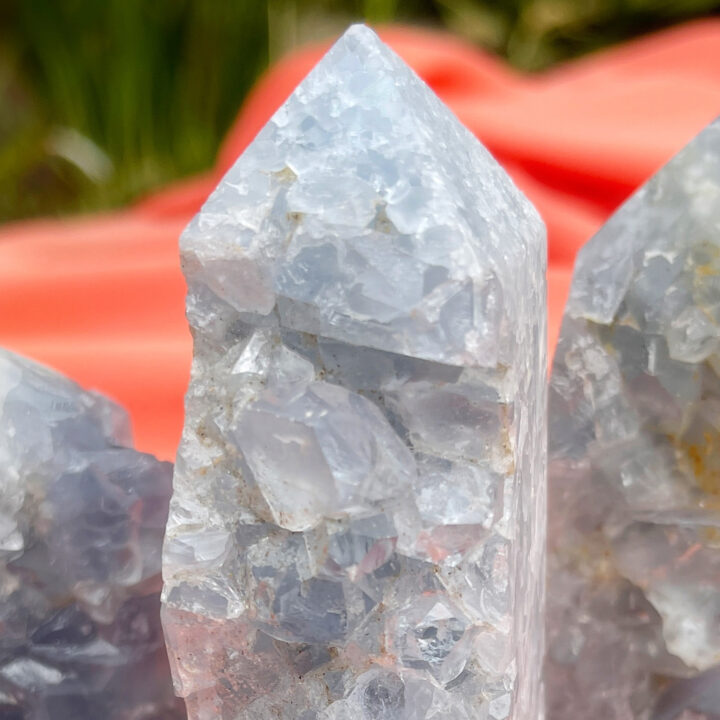 Natural Sided Druzy Celestite Obelisk