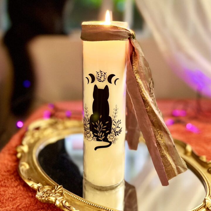 Black Cat Protection Intention Candle