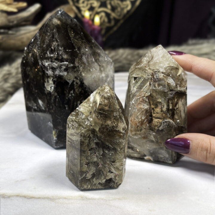 Skeletal Elestial Smoky Quartz Polished Generator