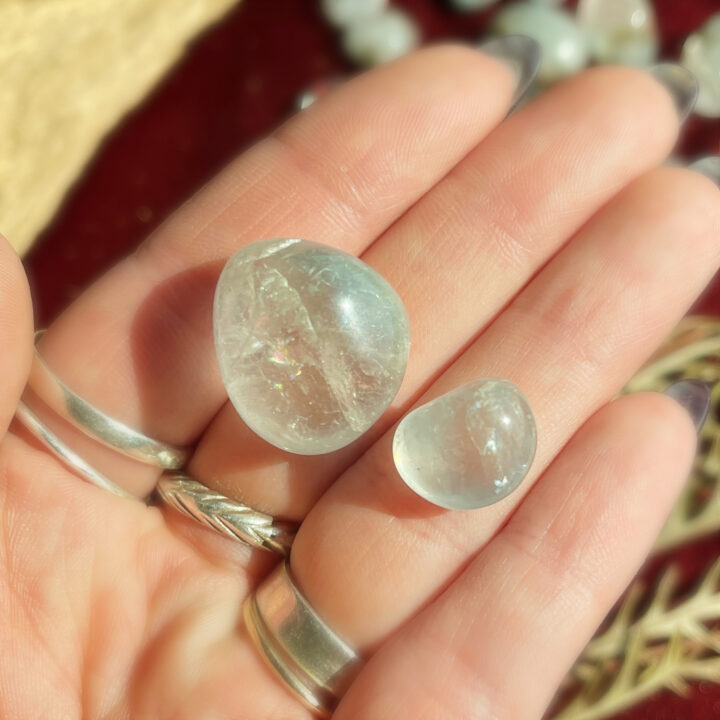 Rare Tumbled Blue Amphibole Quartz