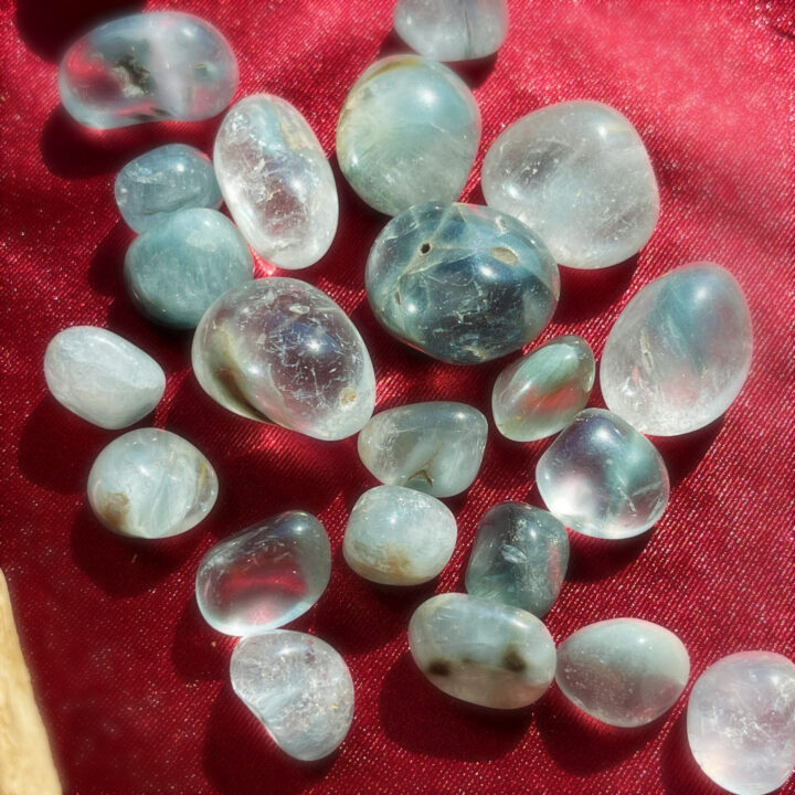 Rare Tumbled Blue Amphibole Quartz