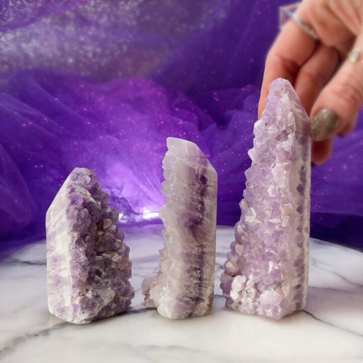 Dream Amethyst Natural-Sided Obelisk