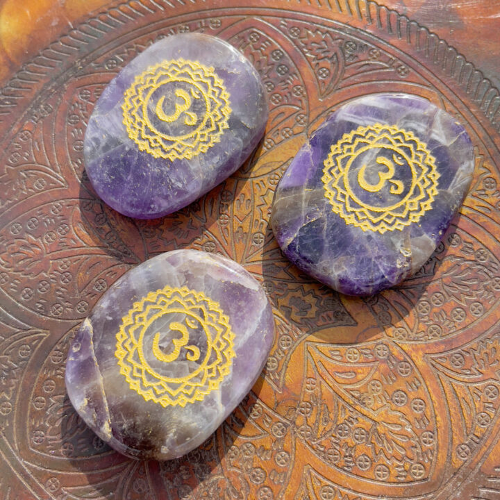 Dream Amethyst Crown Chakra Palm Stone