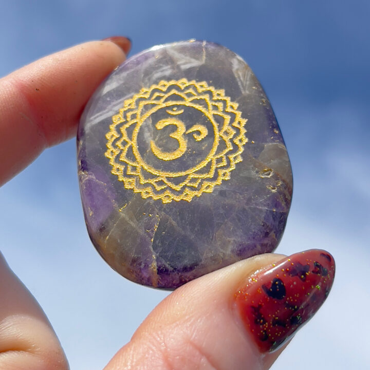 Dream Amethyst Crown Chakra Palm Stone