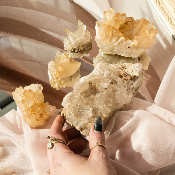 Enhanced Telepathy Limonite in Quartz Cluster