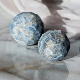 Instant Alignment Blue Kyanite Faceted Sphere