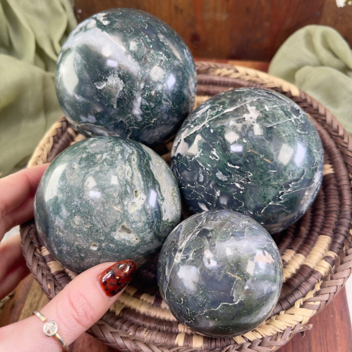 Moss Agate Mother Earth Sphere