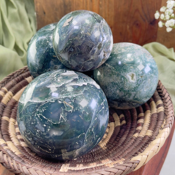 Moss Agate Mother Earth Sphere