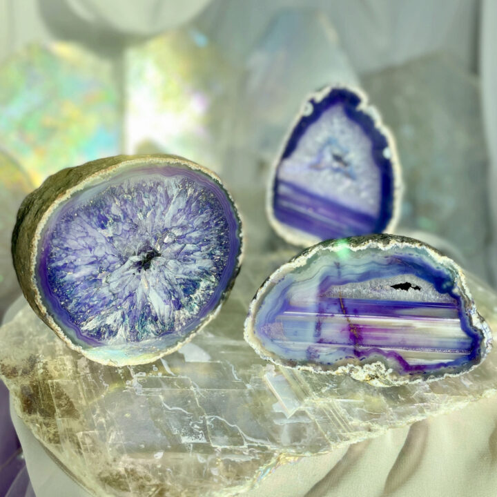 Peace and Protection Purple Agate Freeform Pillar