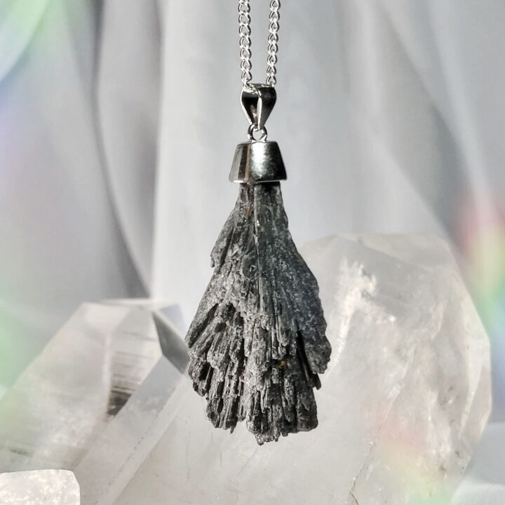 Instant Clearing Black Kyanite Pendant