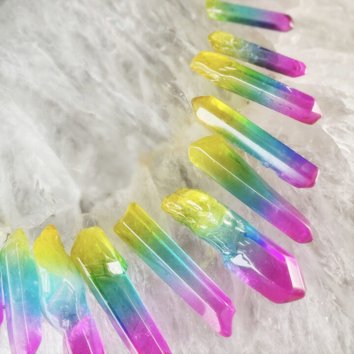 Loving Vibes Rainbow Aura Quartz Point